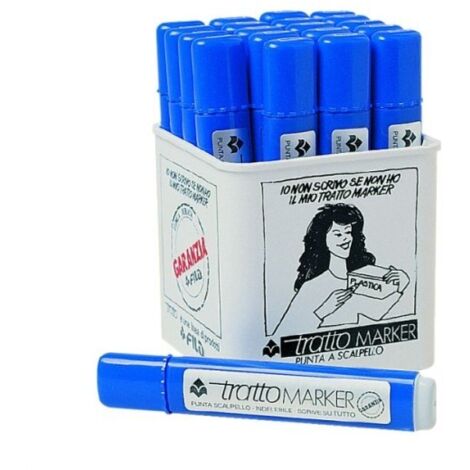 Marqueurs permanents METRICA 50014 TRATTO MARKER Vert – Pointe biseautée toutes surfaces (x20)