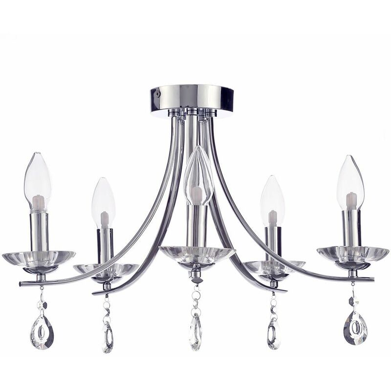 Image of Marquis by Waterford Bandon Chandelier Bathroom 5 Arm Polished Chrome Litecraft