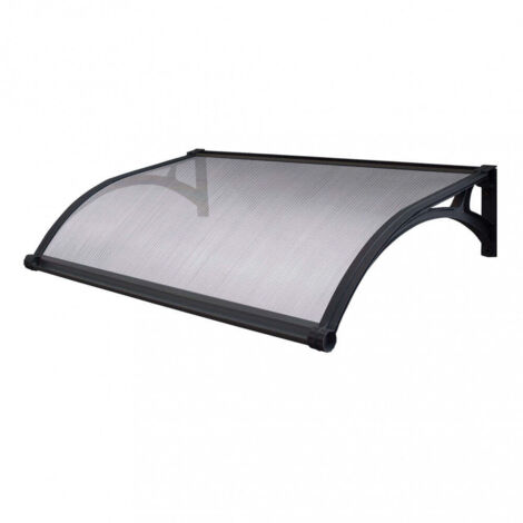 Marquise de porte en polycarbonate alvéolaire opaque et ABS Rain 100x120