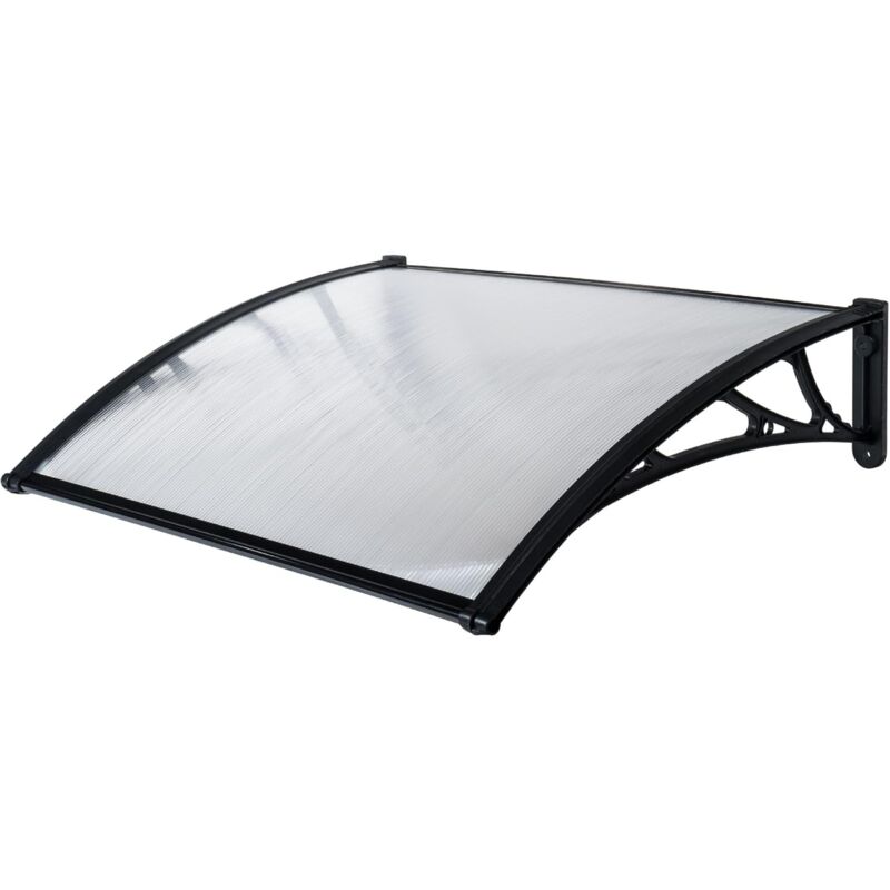 Marquise en Polycarbonate - 80x150cm - Noir - Traitée anti UV