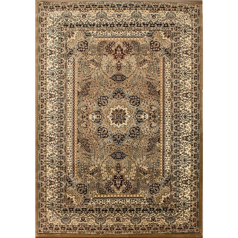 Tapis Salon Chambre Oriental Marocain Classique Marrakesh Beige - 240x340cm)