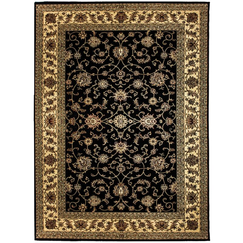 Tapis Salon Chambre Oriental Marocain Classique rabat (Noir - 200x290cm)