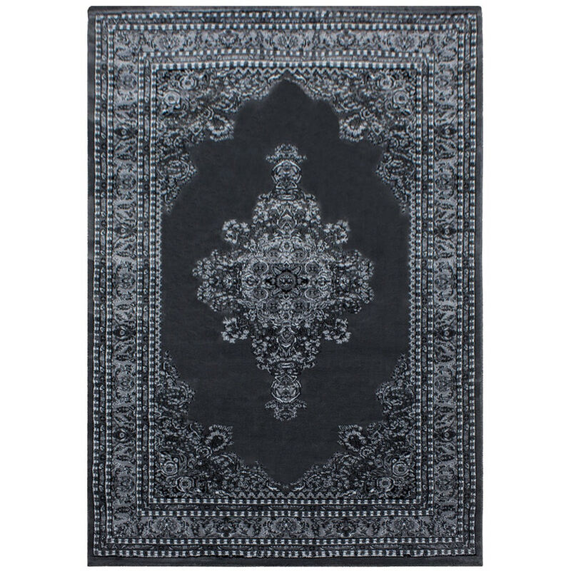 Tapis Salon Chambre Oriental Marocain Classique casa (Gris - 240x340cm)