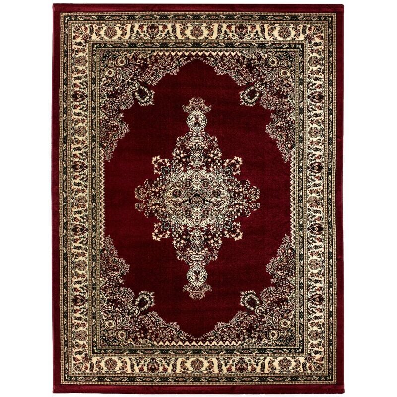 Tapis Salon Chambre Oriental Marocain Classique casa (Rouge - 200x290cm)
