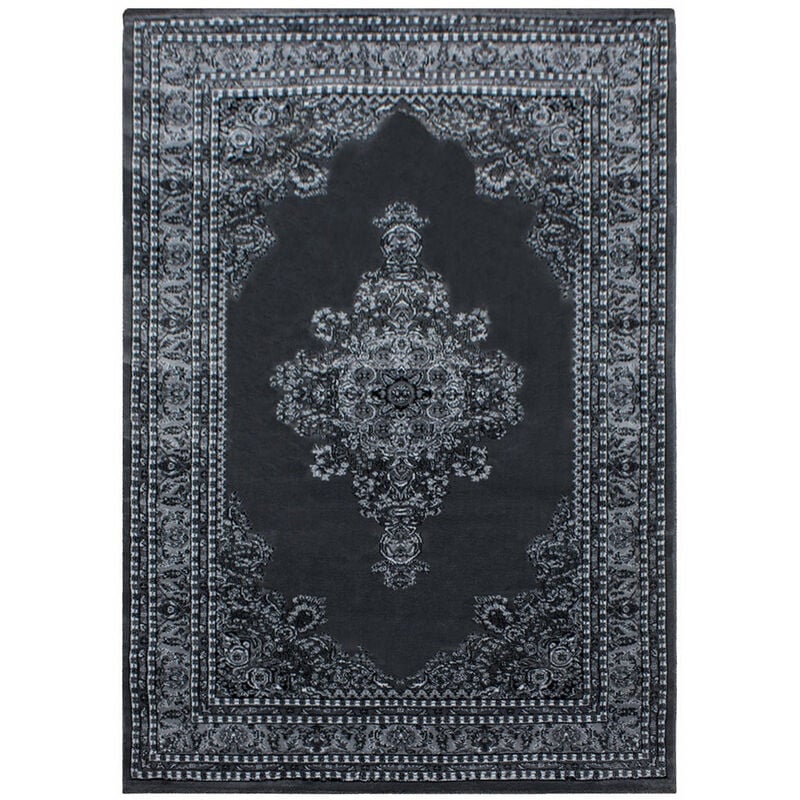 Tapis Salon Chambre Oriental Marocain Classique casa (Gris - 120x170cm)