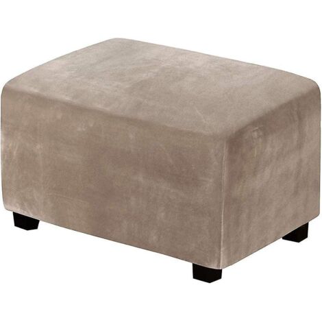 (marron B)housses De Pouf Extensibles Housse Ottomane En Velours Housse De Repose-pieds Rectangle Housse De Protection Pour Repose-pieds