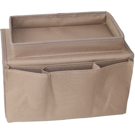 (Marrón) Bolsa de almacenamiento para sofá, bolsa de almacenamiento para reposabrazos de sofá, bolsa de almacenamiento para control remoto, bolsa de almacenamiento para el hogar