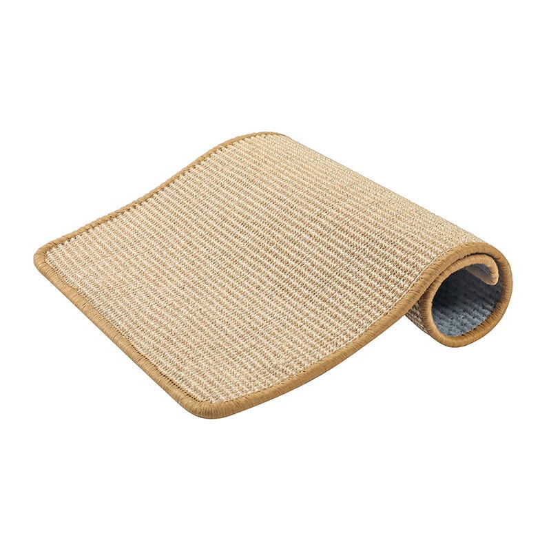 Marron Clair (60 x 40 cm) Tapis Griffoir pour Chat, Tapis à Chat en Sisal Naturel, Anti-dérapant Griffoir Chat Horizontal et Verticale, pour Mur et
