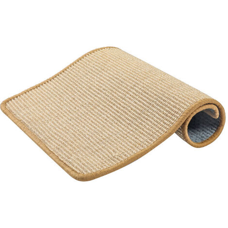 Marron Clair (60 x 40 cm) Tapis Griffoir pour Chat, Tapis à Chat en Sisal Naturel, Anti-dérapant Griffoir Chat Horizontal et Verticale, pour Mur et Coin, Protège Les Meubles et Les Canapés