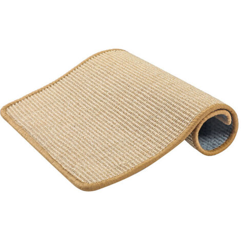 Marron Clair (60 x 40 ) Tapis Griffoir pour Chat. Tapis à Chat en Sisal Naturel. Anti-dérapant Griffoir Chat Horizontal et Verticale. pour Mur et Coin. Protège Les Meubles et Les Canapés