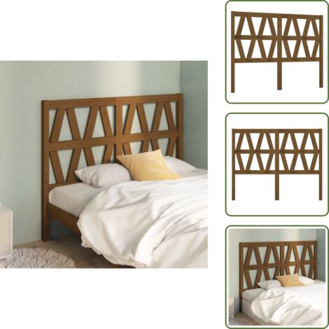 Marrón miel - vidaXL Cabecero de cama madera maciza de pino marrón miel 126x4x100 cm - Diseño moderno