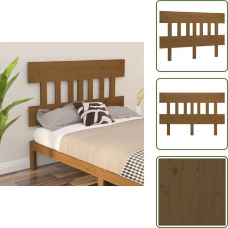 Marrón miel - vidaXL Cabecero de cama madera maciza pino marrón miel 123,5x3x81 cm - Diseño rústico