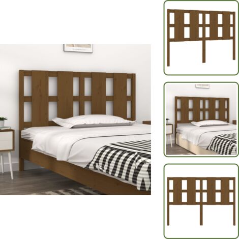 Marrón miel - vidaXL Cabecero de cama madera maciza pino marrón miel 125,5x4x100 cm - Diseño rústico
