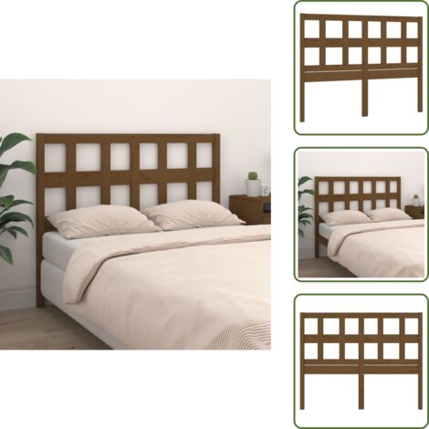 Marrón miel - vidaXL Cabecero de cama madera maciza pino marrón miel 125,5x4x100 cm - Diseño rústico