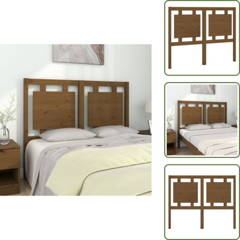Marrón miel - vidaXL Cabecero de cama madera maciza pino marrón miel 125,5x4x100 cm - Diseño rústico