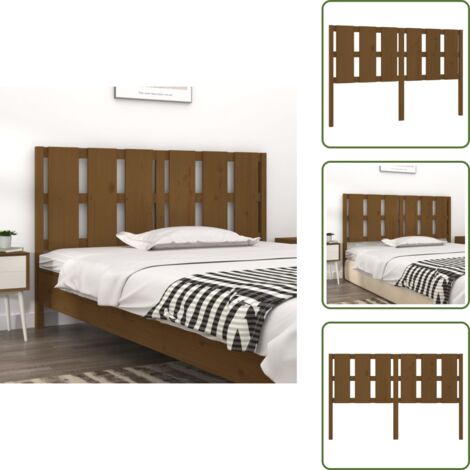 Marrón miel - vidaXL Cabecero de cama madera maciza pino marrón miel 155,5x4x100 cm - Diseño rústico
