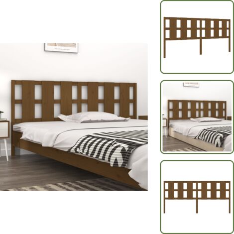 Marrón miel - vidaXL Cabecero de cama madera maciza pino marrón miel 205,5x4x100 cm - Diseño rústico
