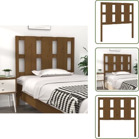 Marrón miel - vidaXL Cabecero de cama madera maciza pino marrón miel 95,5x4x100 cm - Diseño rústico