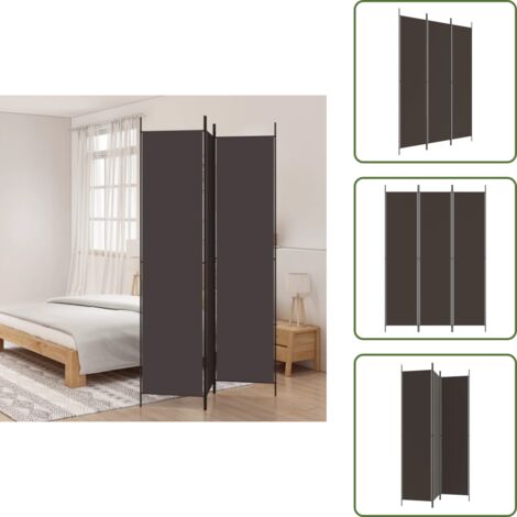 Marrón - vidaXL Biombo divisor de 3 paneles de tela marrón 150x220 cm - Plegable