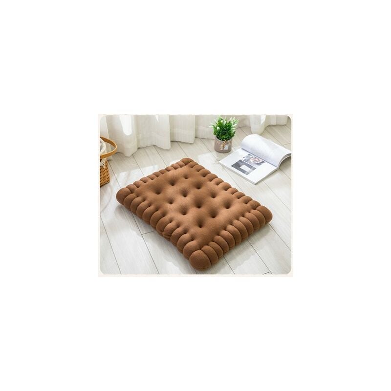 Linghhang - Marron)1 pcs Adorable coussin imitation biscuit rectangle coussin pour siège, sol, bar, salle de jeux lvory