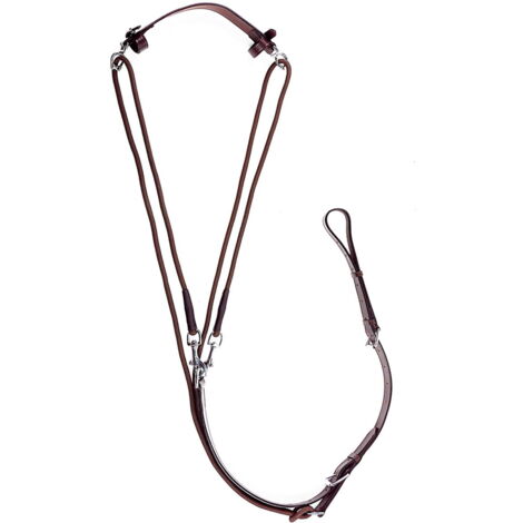 marrone - Abbassatesta in cuoio e nylon regolabile