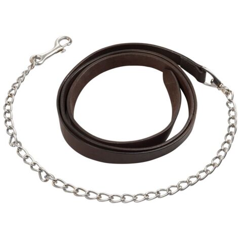 Marrone chiaro Oliato - Lunghina in cuoio con catena pool's