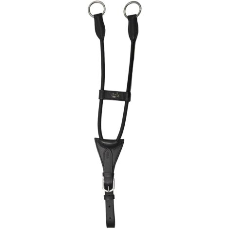 Marrone - Collier en cuir Henri de Rivel martingale avec broderie contrastante
