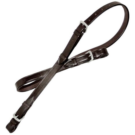 marrone - Lit de camp en cuir avec boucles
