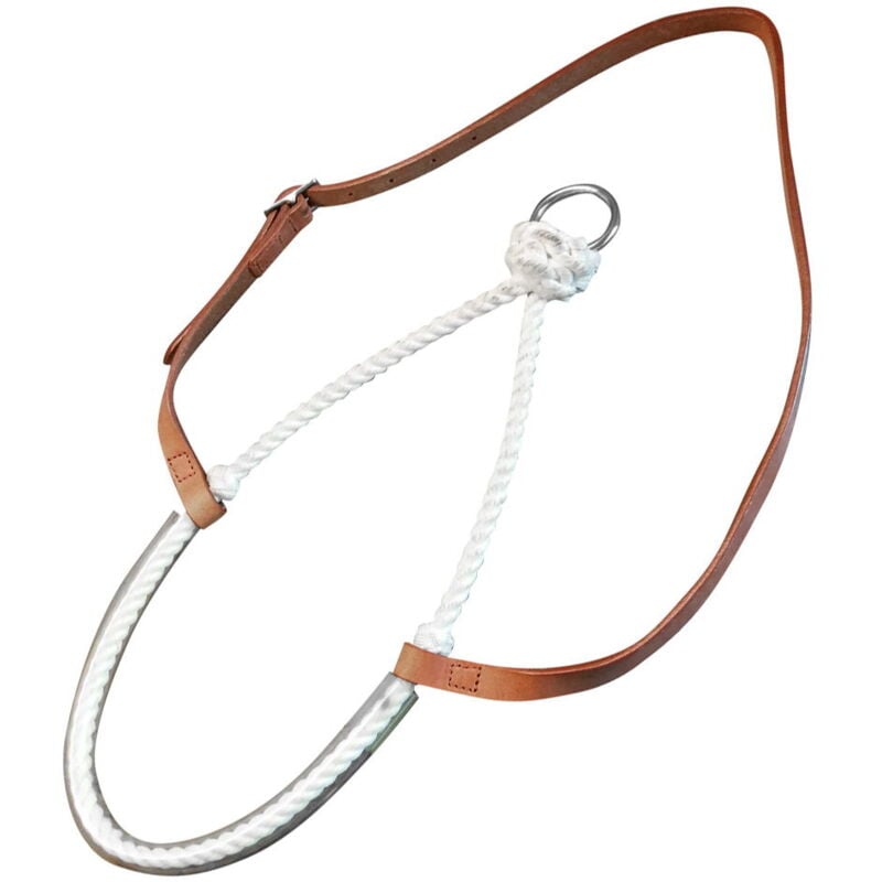 Marron - Muserolle Pool's en cuir avec anneau