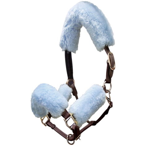 marrone - Rivestimenti in agnello naturale per cavezza Set 4 pezzi