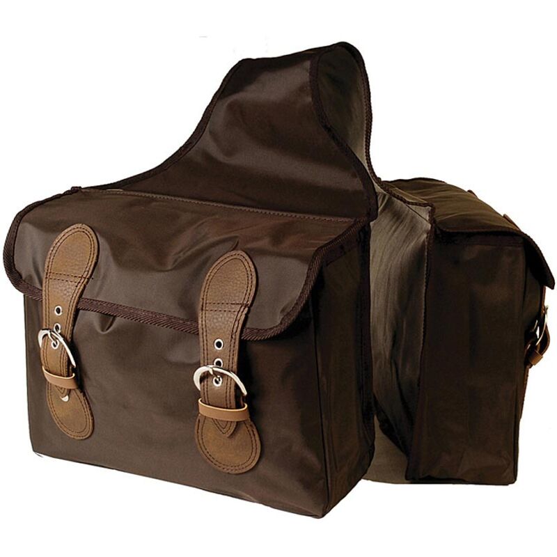 Marron - Sacoche arrière en nylon avec 2 poches