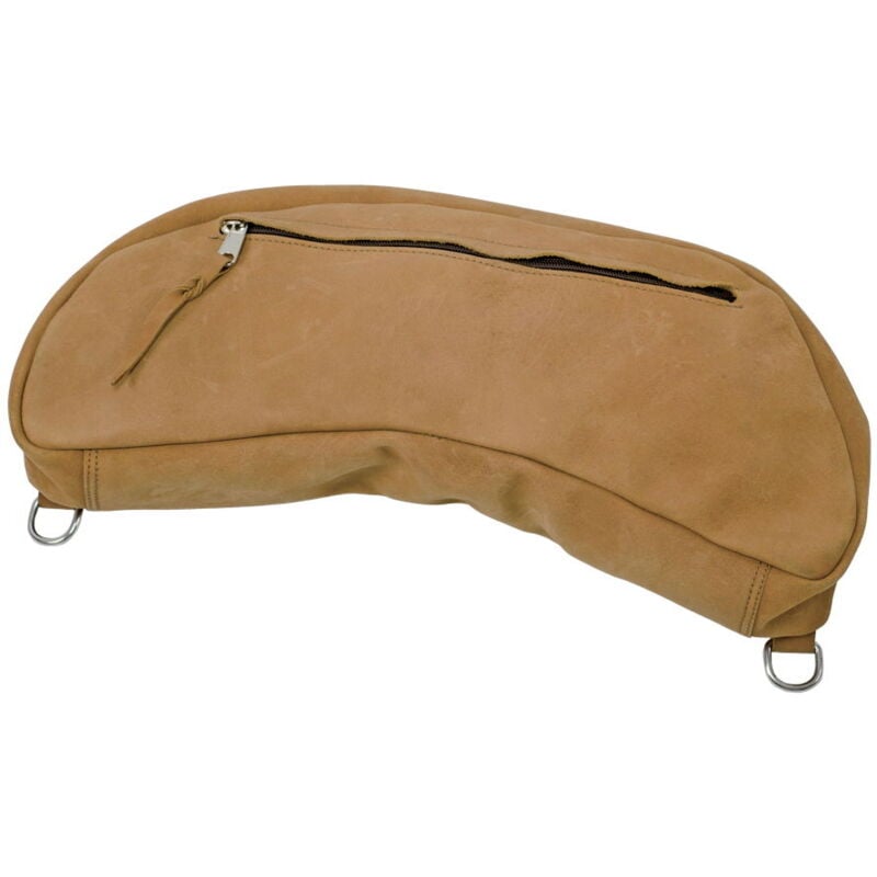 Pool's - Noir - Sacoche arrière en cuir en forme de banane