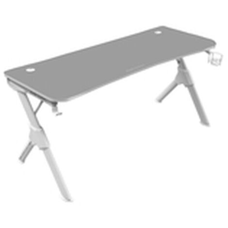 Mars Gaming MGD140W Blanc, Table de Jeu 140cm, Support Casque+Boissons, Tapis de Souris Total