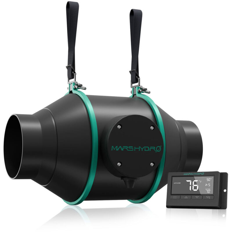 Ventilateur de conduit en ligne de 4 pouces avec contrôleur de thermostat - Mars Hydro