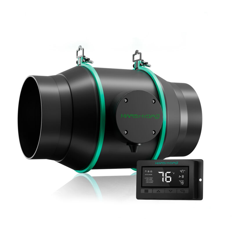 Ventilateur de conduit en ligne de 6 pouces avec contrôleur de thermostat - Mars Hydro