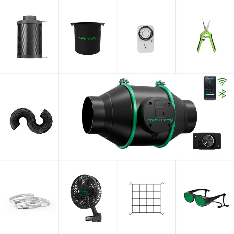 Kit de ventilateur complet iFresh de 4 pouces ventilateur complet - Mars Hydro