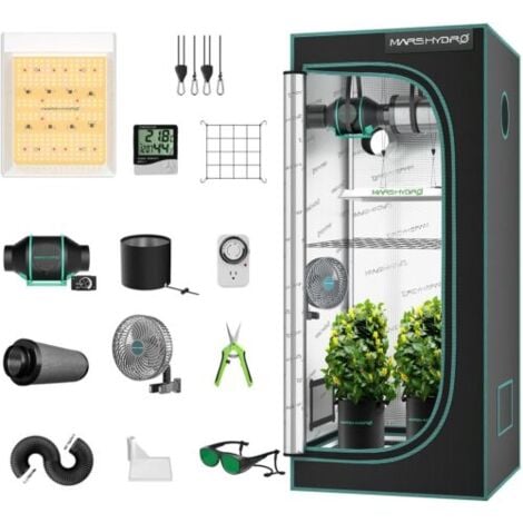 MARS HYDRO TS600 LED élèvent la lumière 60x60cm Kit de ventilateur de tente de plante, adapté à 1-3 plantes