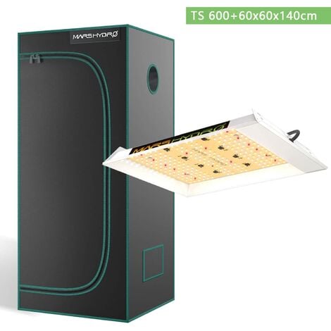Mars Hydro TS600 Vollspektrum LED Grow Lampe + 60x 60x 140 Growbox Pflanzenzimmer für Gemüse Blume