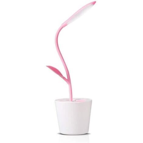 MARSEE Lampe de Table Liseuse LED Tactile Luminosité Ajustable avec Pot à Crayon Bureau Décoration Cadeau Originale - Rose