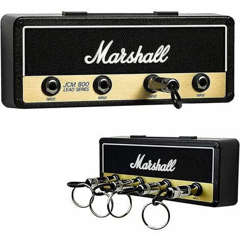 Marshall Key Holder Wall Mounted Jack Rack 2.0 JCM800 Gitarren-Schlüsselhalter Haken Schlüsselhalter Heimbefestigung mit 4 Schlüsselringen Schlüsselhalter-Set Schwarz (Keyholder Set Black)