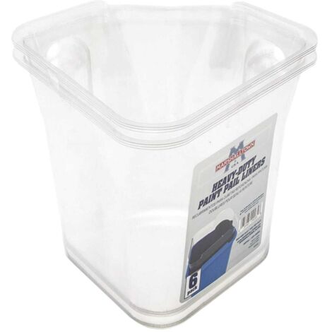 Marshalltown Heavy-Duty Paint Pail Liners Pack of 6 - Durable Protective Liners for Paint Buckets (Model M/TMHDPL6)