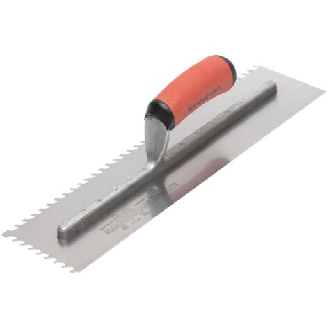 Marshalltown LayFlat 13mm Notch Trowel – 16 x 4 Inches, Durable Steel Blade for Flooring and Tiling Applications