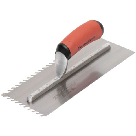 Marshalltown LayFlat 6mm Notched Trowel, 11 x 4.5 inches, Durable Durasoft Handle