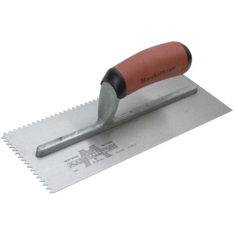 Marshalltown M701SD 3/16-Inch V-Notch Trowel with DuraSoft Handle, 11 x 4.1/2 Inches