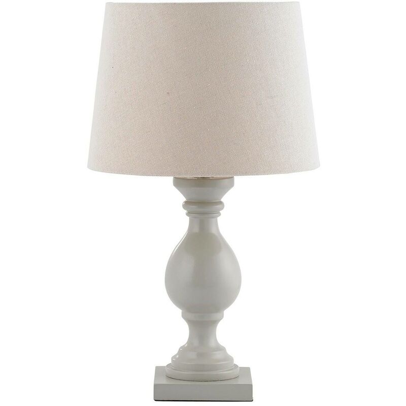 Endon Lighting - Endon Marsham - Table Lamp Ivory Linen Effect, Taupe Painted Wood, E14