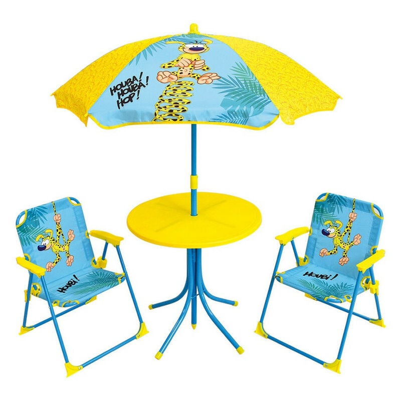 Set de jardin enfant - Marsupilami- table parasol et 2 chaises pliantes