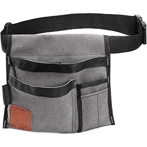 Marsupio portautensili monofacciale con 6 tasche/borsa portautensili da cintura/grembiule portautensili per falegnameria/giardinaggio/sartoria. Realizzata in tela resistente. Comoda cintura regolabile