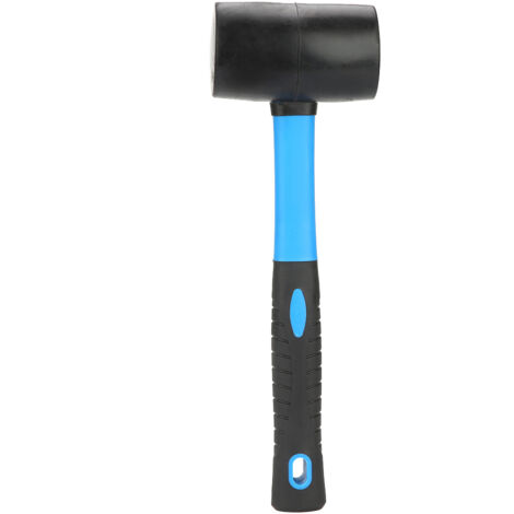 Marteau à double face souple et dur en caoutchouc noir et bleu pour travaux de montage