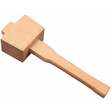 Marteau à Maillet En Bois De Hêtre Avec Poignée Confortable Surface De Frappe Inclinée Marteau à Bois Pour Menuiserie Bricolage Outil De Travail Du Bois (245 Mm)