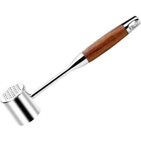 Marteau à steak lourd pour hacher le bœuf, le porc, l'agneau, l'attendrisseur de cuisine en acier inoxydable, passe au lave-vaisselle, Marteau alimentaire mariné robuste (argenté)